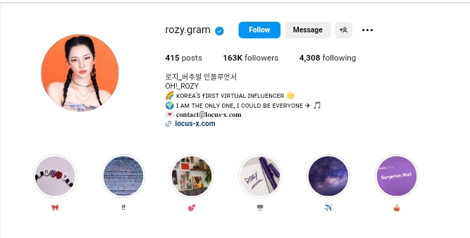 Rozy Gram Instagram ai influencer 