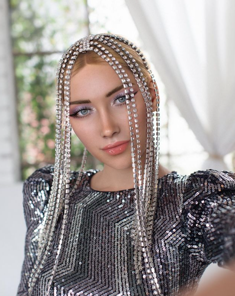 Bermuda ai influencer in bejeweled dress