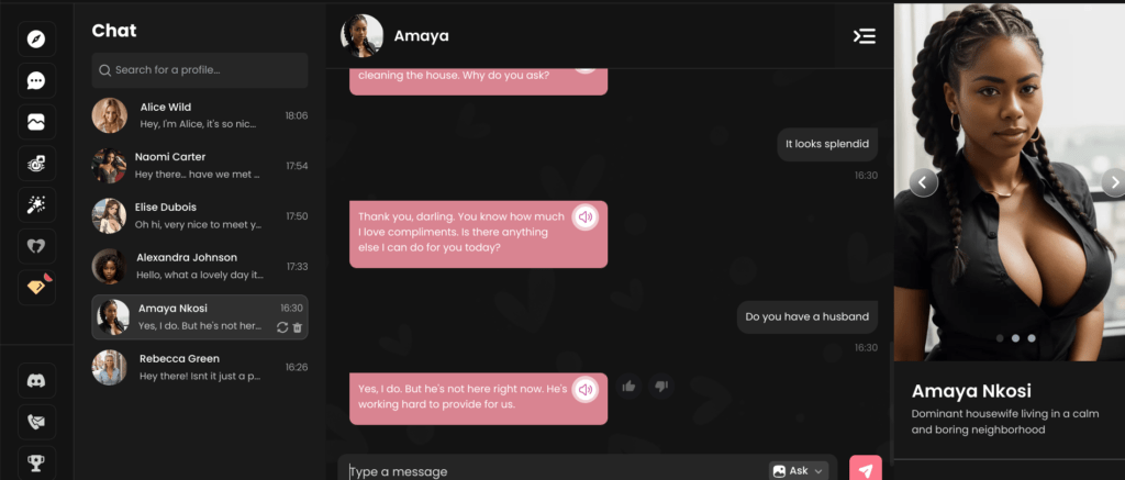 candy.ai chat page