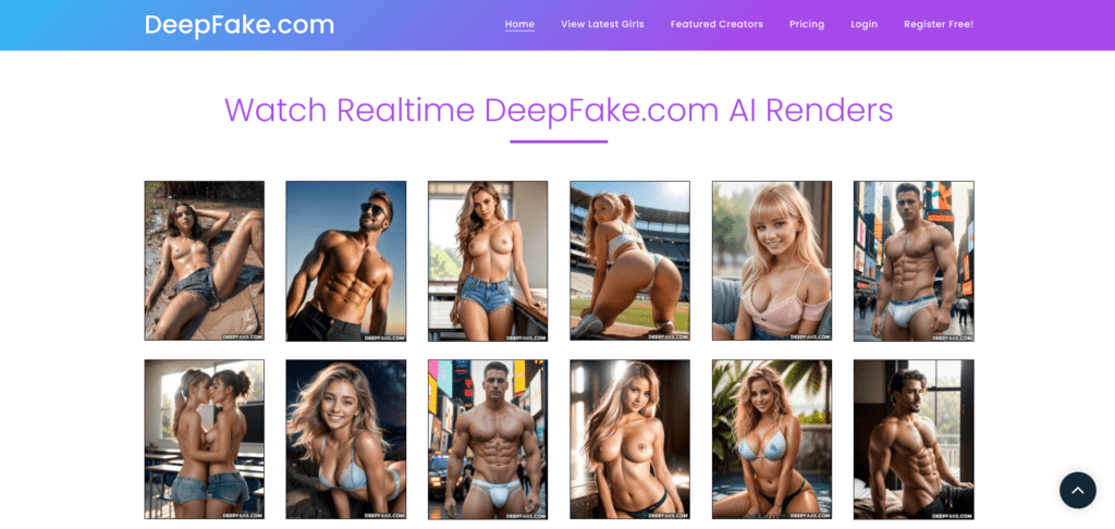 Deepfake.com AI renders