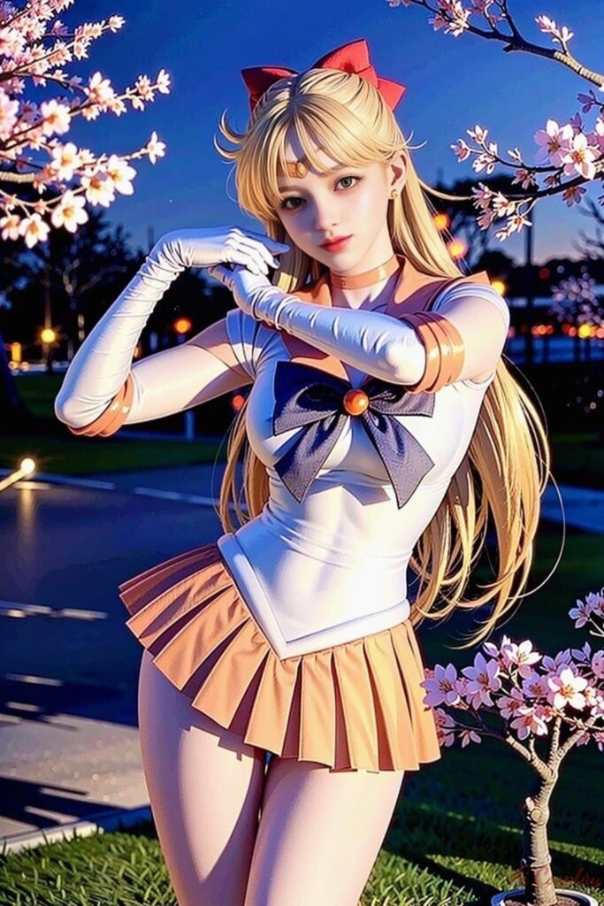 ai cosplay girl with blonde hair