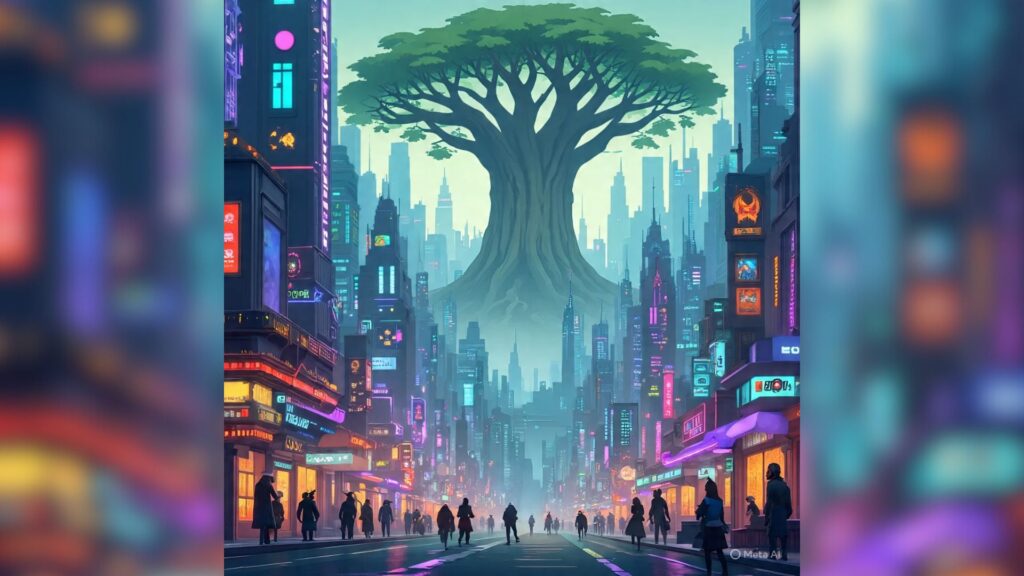 An AI generated fetish world in a city