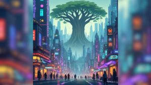 An AI generated fetish world in a city