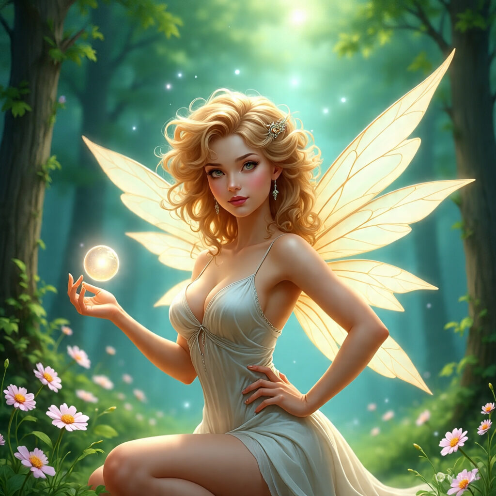 A sexy fairy in an AI-generated fetish world