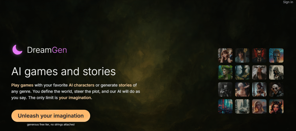 DreamGen as an AI erotic story generator