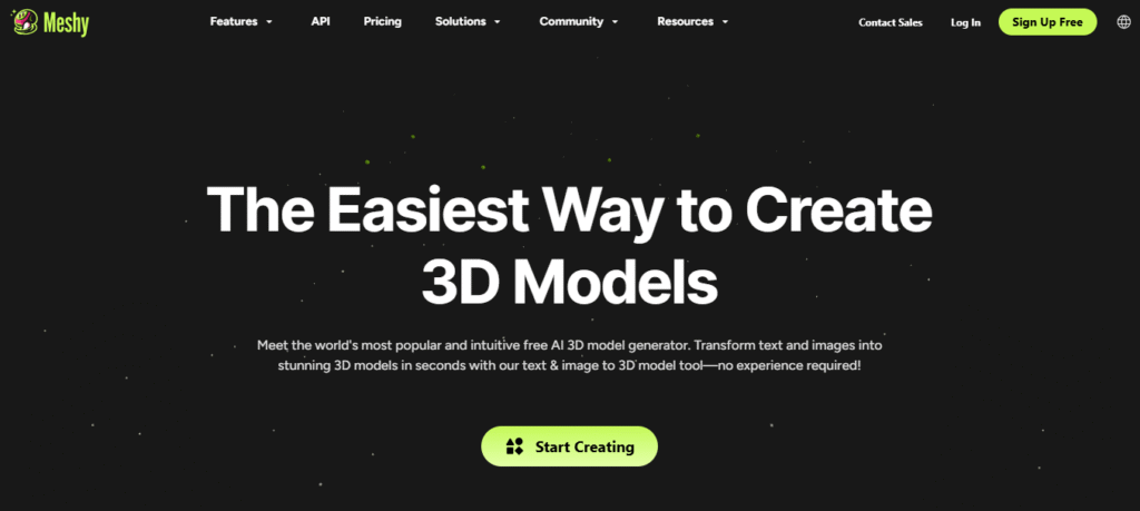 Meshy as an AI 3D character generator